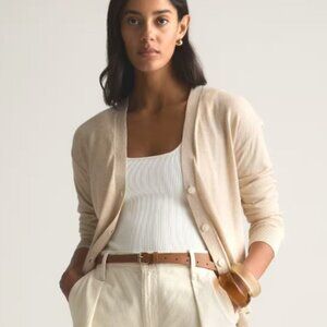 Quince Fine Gauge Cardigan – Heather Oatmeal, XS